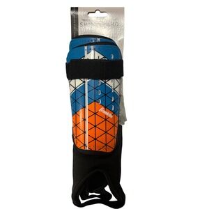 Franklin Field Master Soccer Shin Guards Youth Small Blue Orange 30379F1 NEW